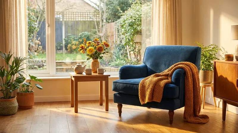 Sunlit sitting room with an armchair, blanket and garden view, How to Open a Personal Care Home or Assisted Living Residence in Pennsylvania