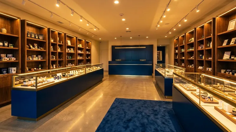 Licensed retail interior with glass display cases and wood shelving, How to Open a Gun Store in Pennsylvania